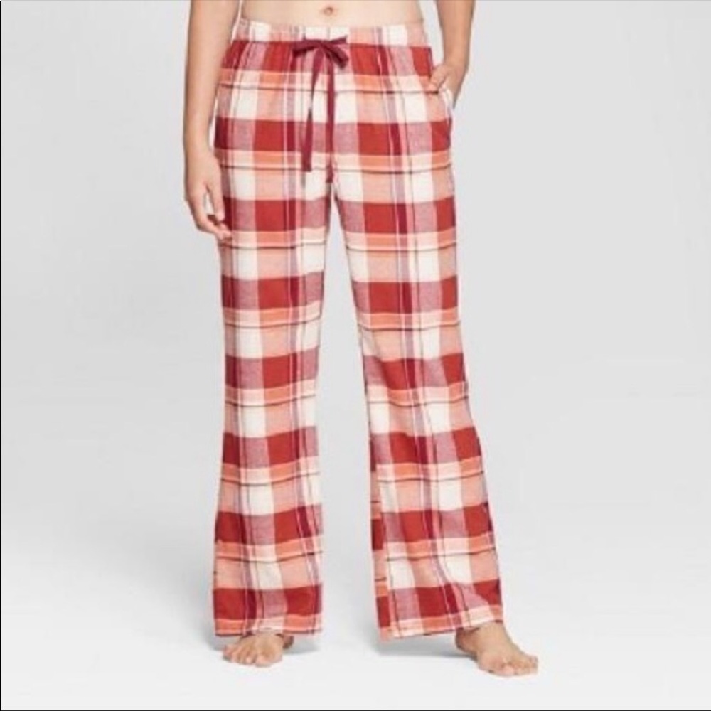 Gilligan & O’Malley Size X-Small Red Cotton Flannel Plaid Pajama Bottoms